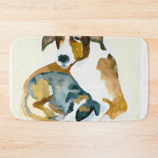 Item preview, Dog Mom Cuddling Puppy, Watercolor painting designed and sold by Color-Me-Blue.