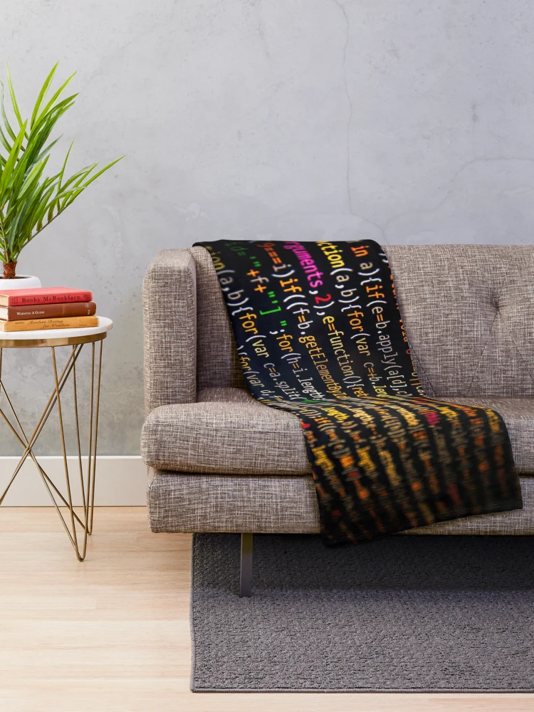 Thumbnail 2 of 6, Throw Blanket, Software code programming IT AI coder developer - Software designed and sold by coolkiwie.
