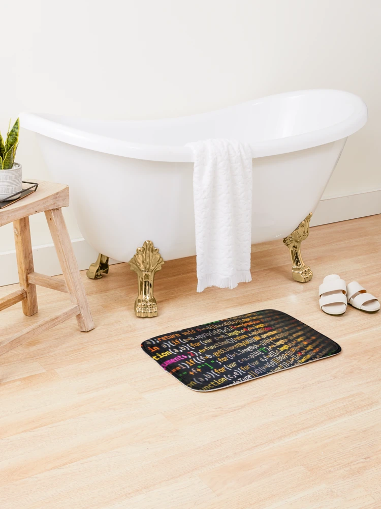 Thumbnail 2 of 6, Bath Mat, Software code programming IT AI coder developer - Software designed and sold by coolkiwie.
