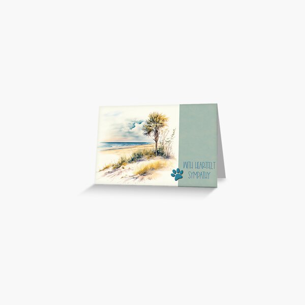 Item preview, Heartfelt Sympathy Beach Scene Paw designed and sold by InspiredPamjoy.