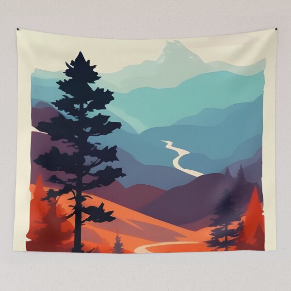 Item preview, Enhance Your Space with Our Beautiful Collection of Minimalist Tree and Mountain View Prints designed and sold by supeart.