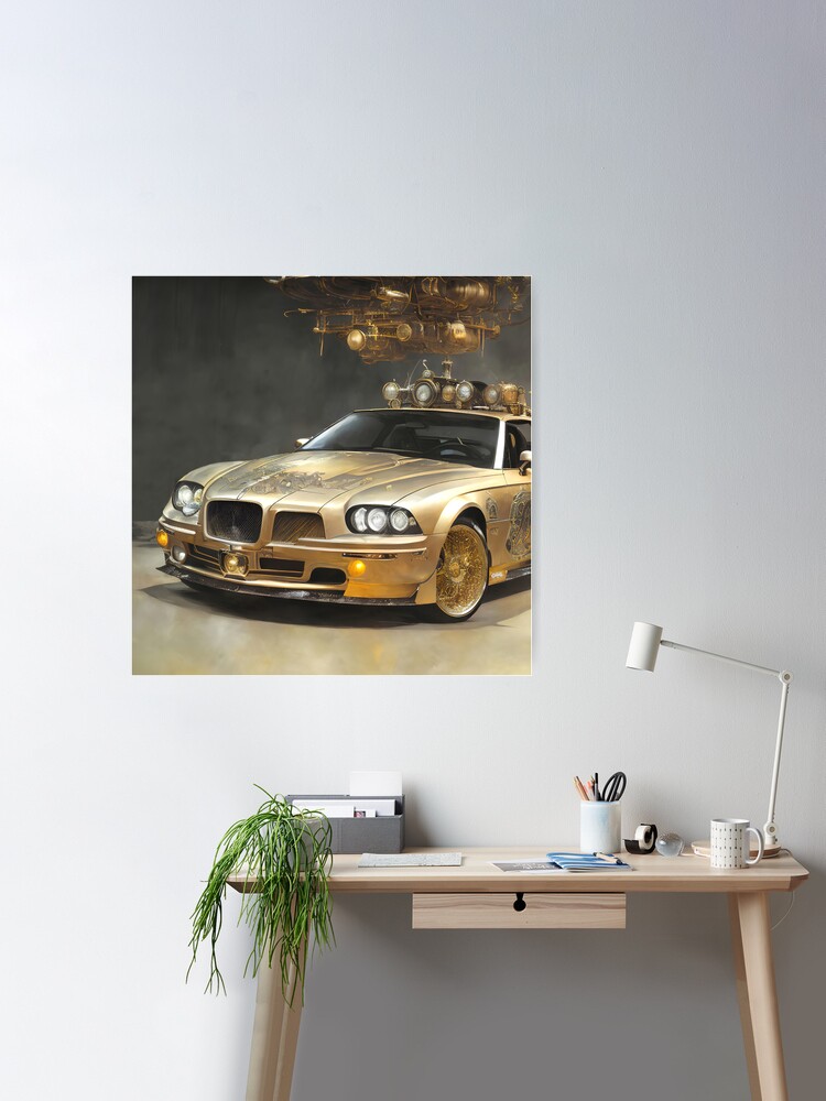Shiny Golden Car Poster for Sale by Elisabeth Lucas