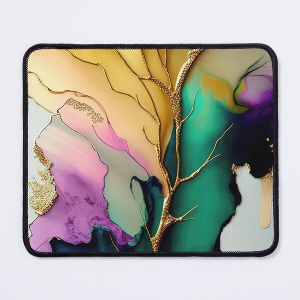 Item preview, Golden cracks in flowing alcohol ink designed and sold by RK - Shop.