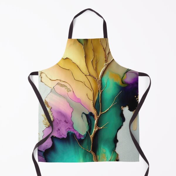 Item preview, Golden cracks in flowing alcohol ink designed and sold by RK - Shop.