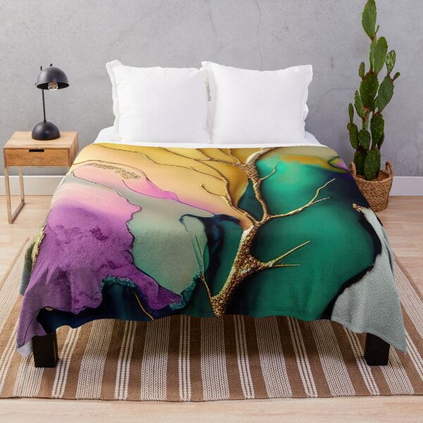 Item preview, Golden cracks in flowing alcohol ink designed and sold by RK - Shop.