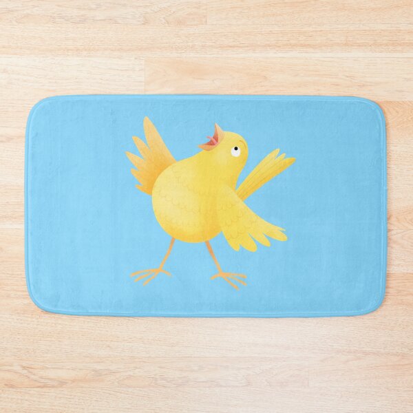 Item preview, Cute singing yellow canary cartoon illustration designed and sold by FrogFactory.