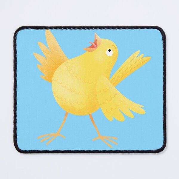 Item preview, Cute singing yellow canary cartoon illustration designed and sold by FrogFactory.