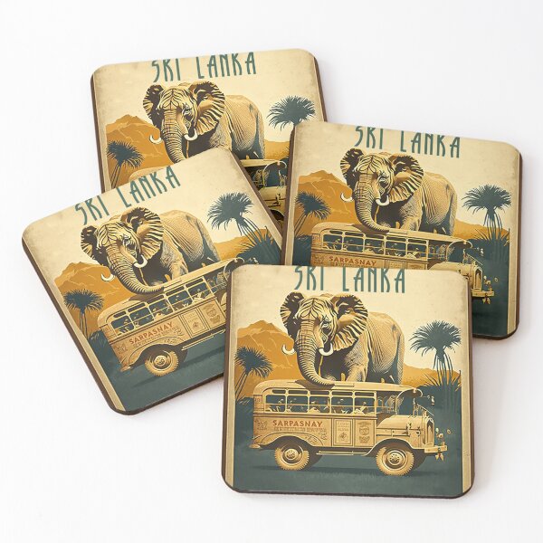 Item preview, Sri Lanka Safari Vintage Travel Art Poster designed and sold by OldTravelArt.