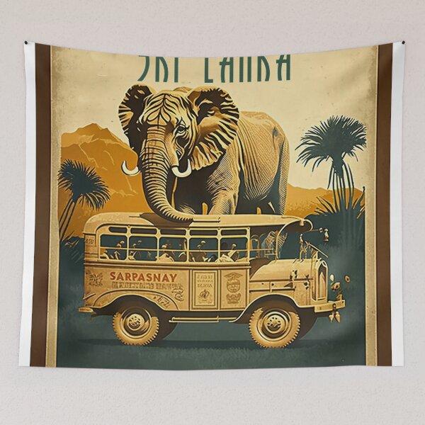 Item preview, Sri Lanka Safari Vintage Travel Art Poster designed and sold by OldTravelArt.