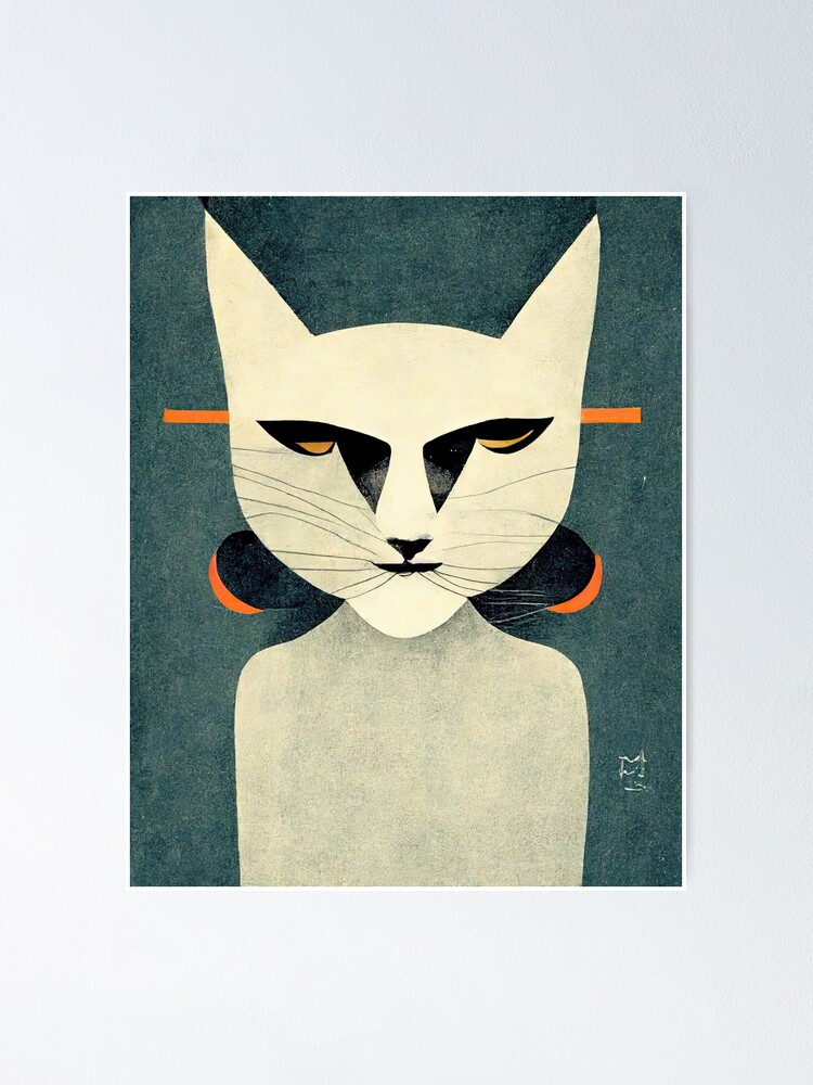 Cat Retro Bauhaus Cat Vintage Style