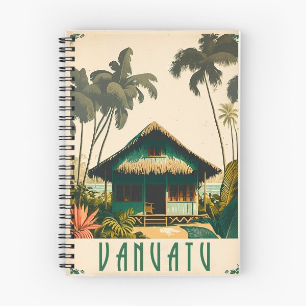 Item preview, Vanuatu Hut Vintage Travel Art Poster designed and sold by OldTravelArt.