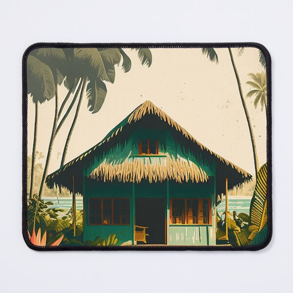 Item preview, Vanuatu Hut Vintage Travel Art Poster designed and sold by OldTravelArt.
