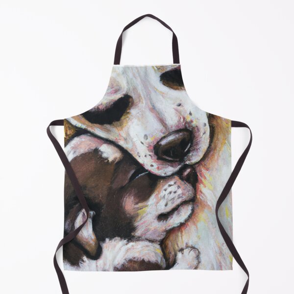 Item preview, Dog Mom Cuddling Puppy, Oil painting designed and sold by Color-Me-Blue.