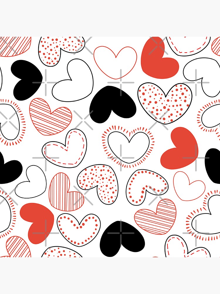 Cute Kawaii Love Print-Happy Valentines Day-Romantic Love Heart Stripes  Pattern- Cute Valentine Retro Red Heart Print-Trending Seamless Pattern  Aesthetic Print Sticker for Sale by ReeianLifestyle