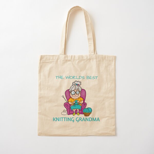 The worlds best knitting grandma Cotton Tote Bag