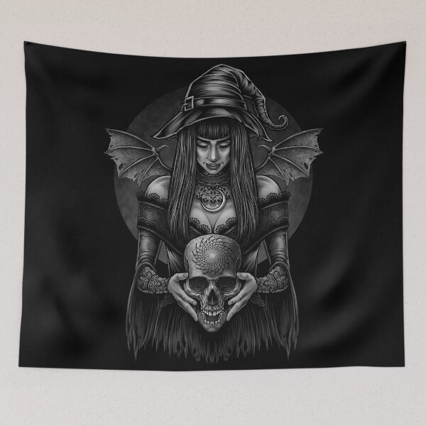 Item preview, witch and skull designed and sold by lillyrise.