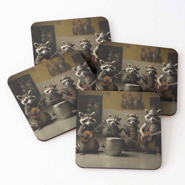 Item preview, funny raccoon playing guitar designed and sold by KLSproduct.