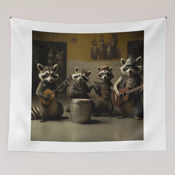 Item preview, funny raccoon playing guitar designed and sold by KLSproduct.
