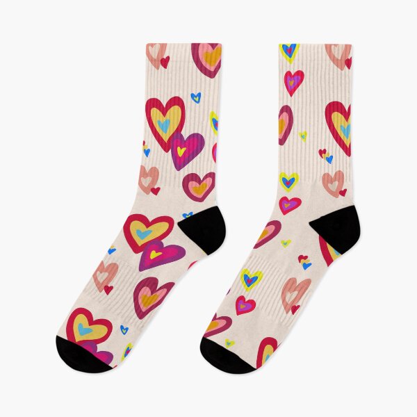 Item preview, retro heart valentines sock designed and sold by doctordesign.