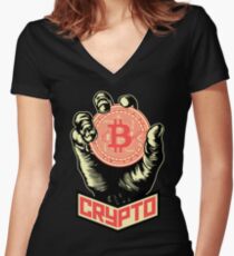 CRYPTO Women's Fitted V-Neck T-Shirt