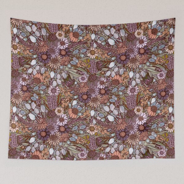 Item preview, Australian Winter Wildflower Garden Pattern designed and sold by Sketchbook Designs.