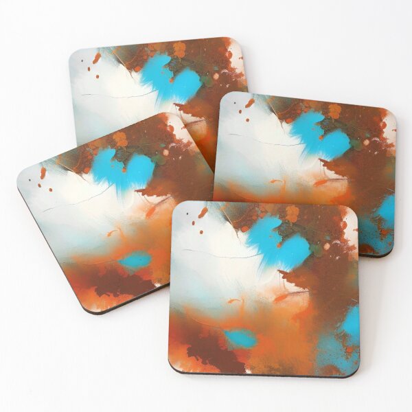 Item preview, Rusty Blue Abstract Watercolor Splatter Art  designed and sold by CattlettArt.