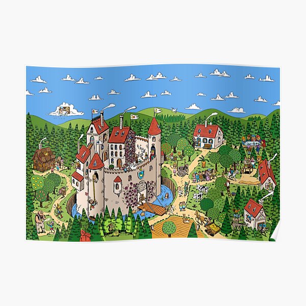 Märchen Wimmelbild Poster