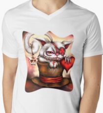 Gruselige Zombie-Monster-Katze T-Shirt mit V-Ausschnitt für Männer