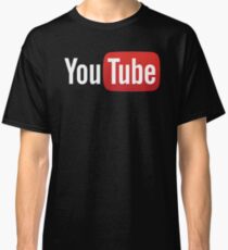 YouTube Full Logo - Red on Black Classic T-Shirt