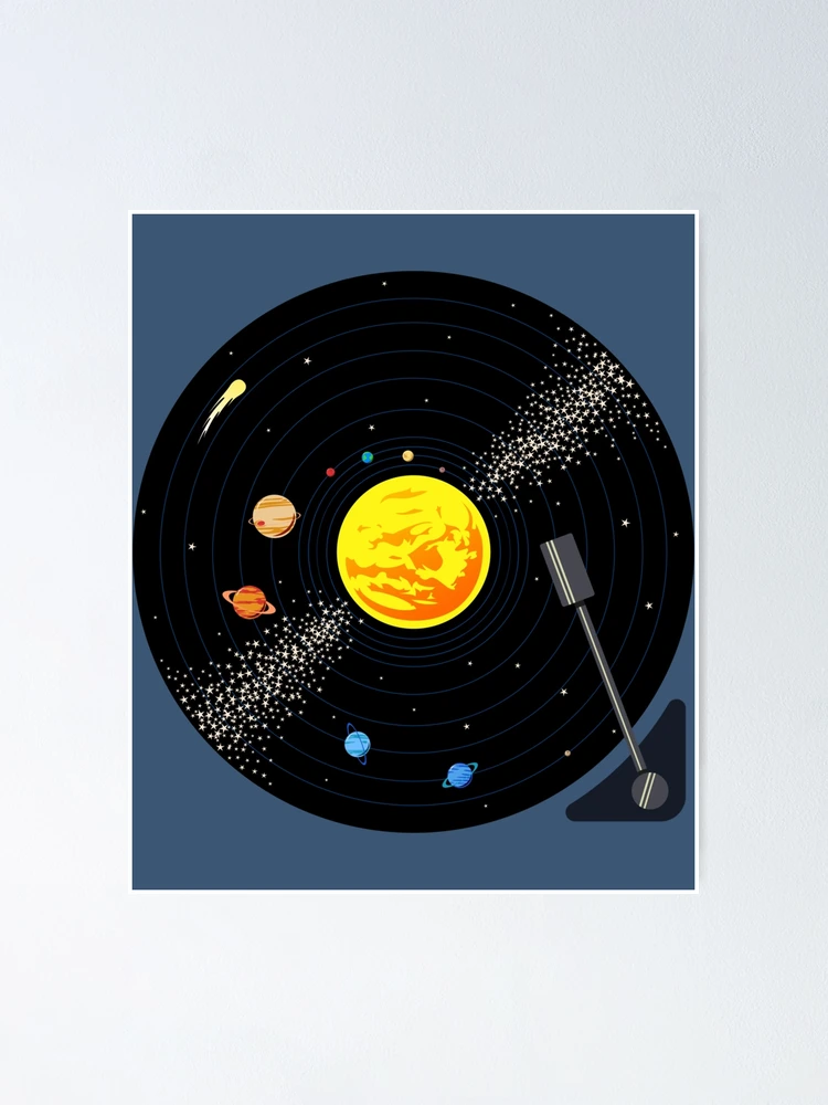 Thumbnail 1 of 3, Poster, Solar System Vinyl Record10 designed and sold by RettaQuitzon.