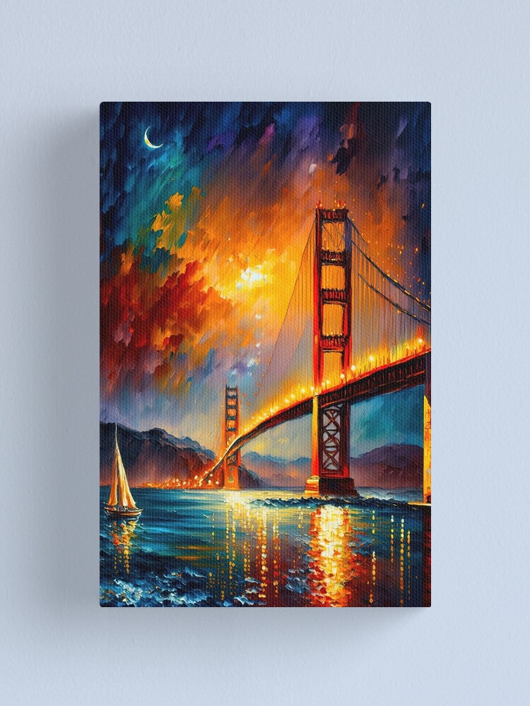 Abstract Golden Bridge Canvas