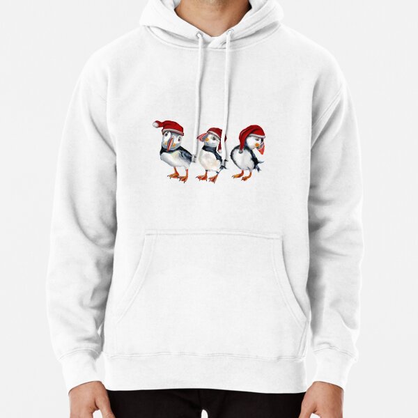 Christmas Puffin Pullover Hoodie