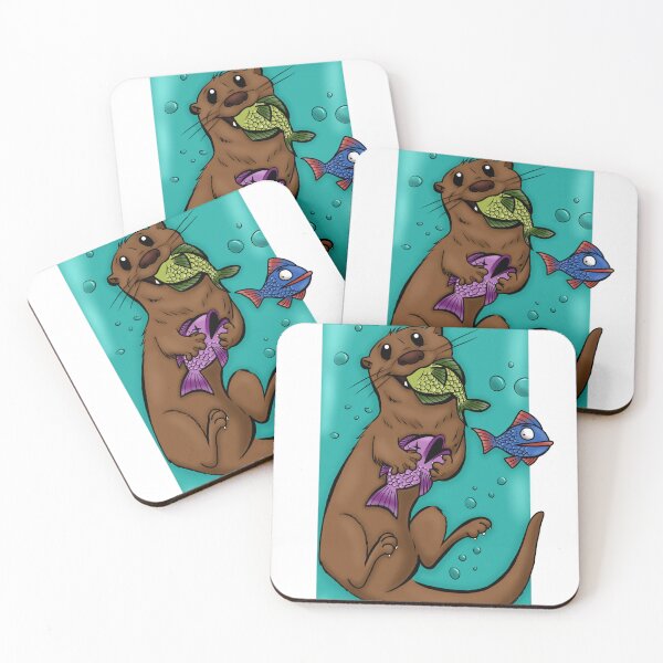 Item preview, Cute otter eating designed and sold by AlexHodder.