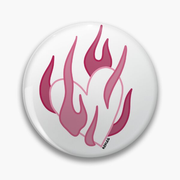 Item preview, Flaming Heart Sticker designed and sold by redlegliv.