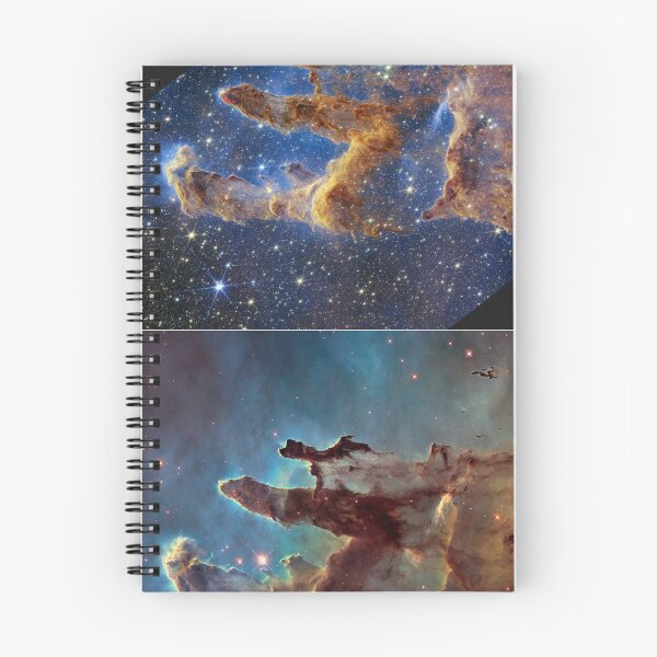 Item preview, Telescopio Espacial Hubble y Telescopio James Webb | Pilares de la creación lado a lado designed and sold by surflightroy.