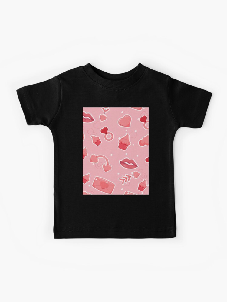 Cute Kawaii Love Print-Happy Valentines Day-Romantic Love Lips Cupcake  Pattern- Cute Valentine Retro Love Letter Print-Trending Seamless Pattern  Aesthetic Print Kids T-Shirt for Sale by ReeianLifestyle