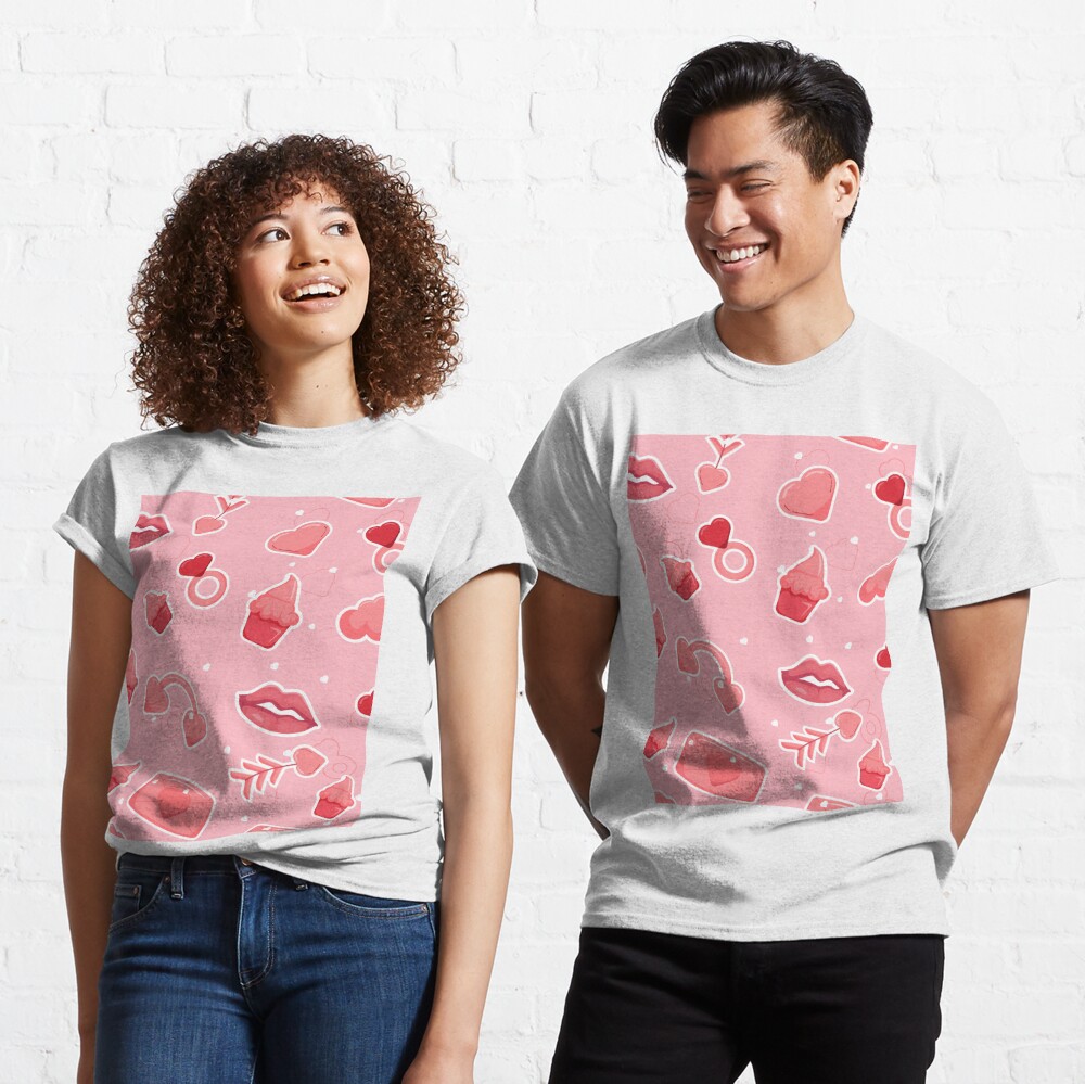 Cute Kawaii Love Print-Happy Valentines Day-Romantic Love Lips Cupcake  Pattern- Cute Valentine Retro Love Letter Print-Trending Seamless Pattern  Aesthetic Print Kids T-Shirt for Sale by ReeianLifestyle