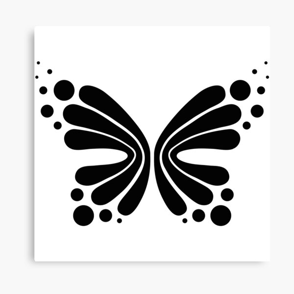 Graphic Butterfly B&W - Shee Vector Shape Canvas Print