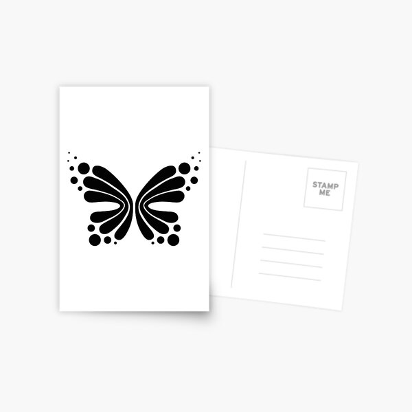 Graphic Butterfly B&W - Shee Vector Shape Postcard
