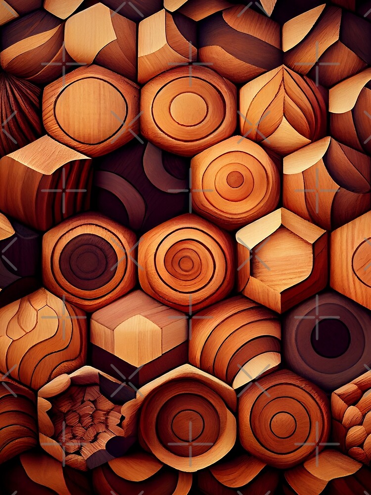 Thumbnail 3 von 3, Tuch, Crafty Wood Pattern Digital Painting designt und verkauft von CodeAndColors.