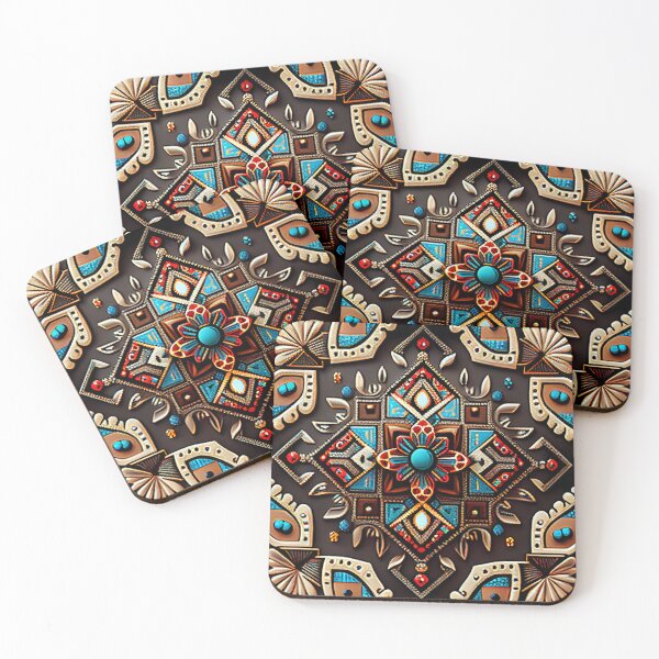 Item preview, Bejeweled Southwestern Pattern Digital Painting designed and sold by CodeAndColors.