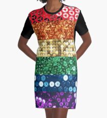 sequin pride flag Graphic T-Shirt Dress
