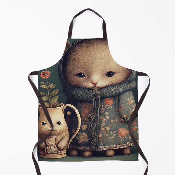 Item preview, A picture of a cute white kitten in an overcoat. Print art. designed and sold by DenisAgati.