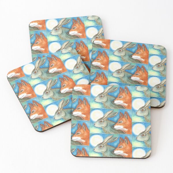 Item preview, Hare, fox and moon designed and sold by Roselyn Snead.