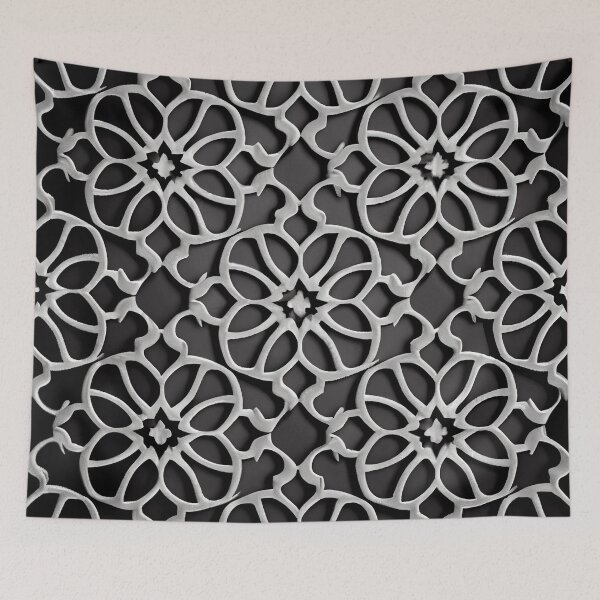 Item preview, Monochromatic Moroccan Pattern Digital Painting designed and sold by CodeAndColors.