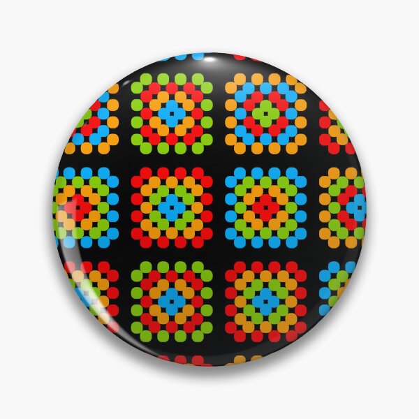 Item preview, Granny Squares black background blue orange green designed and sold by funnytshirtemp.