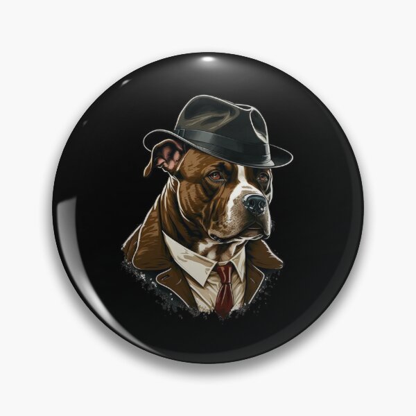 Item preview, American Staffordshire Terrier  Black Nose With Boss Hat And Jacket And Suit Dog  designed and sold by adembulut.