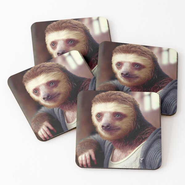 Item preview, Funny Weird College Age Sloth Portrait Digital Painting designed and sold by CodeAndColors.