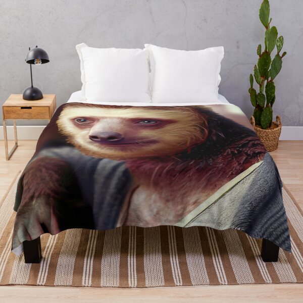Item preview, Funny Weird College Age Sloth Portrait Digital Painting designed and sold by CodeAndColors.