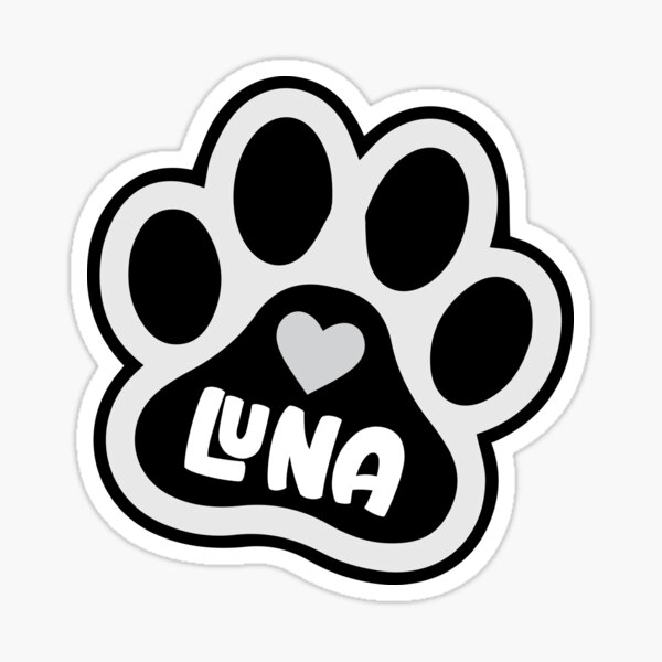 luna-dog-pet-name-in-paw-sticker-for-sale-by-creative-art007